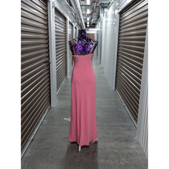 Cache Size 2 Pink Crystal Embellished Full Length Gown Evening Formal Prom Dress - Picture 5 of 16
